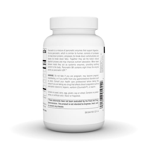 Source Naturals Pancreatin 8X, 500 mg Digestive Enzymes - 100 Capsules