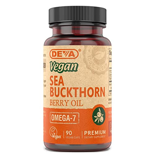 DEVA Vegan Sea Buckthorn, Berry Oil 500mg, Cold-Pressed, Unrefined, Rich