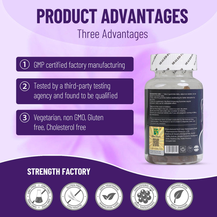 AIHIYO Hip Butt Enhancing Gummies, Mention Buttocks Gummy Supplements, Firm