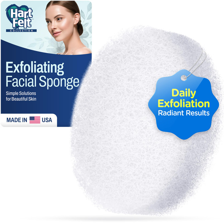 HartFelt Round Face Scrubber for Women | Reusable Facial Sponges for Daily Cleansing | Facial Exfoliating Pads for Removing Dead Skin, Dirt & Makeup