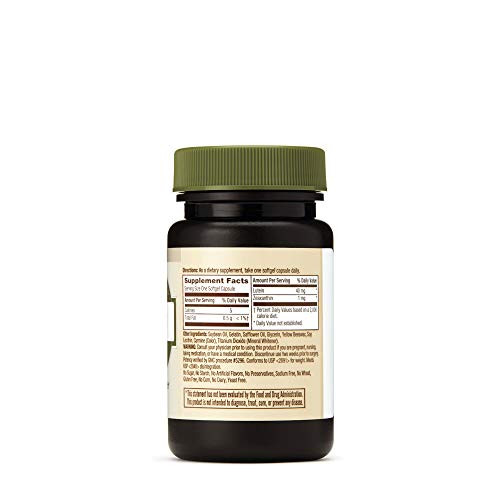 GNC Natural Brand Lutein 40mg, Supports Eye Health, 30 Softgels