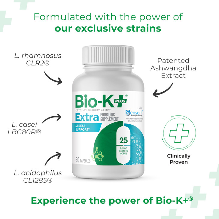 Bio K+ Extra Stress Support with Sensoril - Ashwagandha