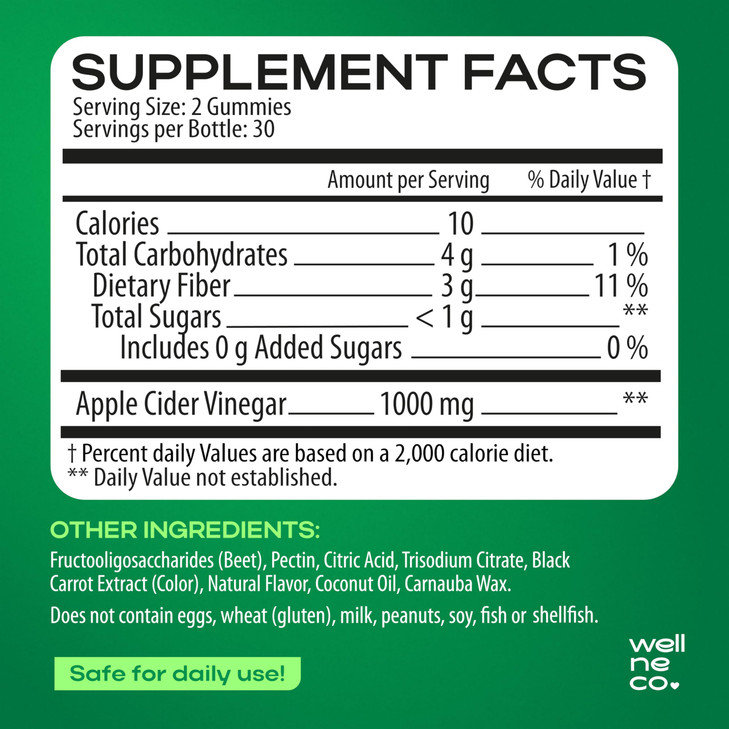 Apple Cider Vinegar Gummies 1000 Mg (2 Pack)