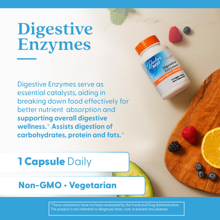 Doctor's Best Digestive Enzymes Supplement for Women & Men