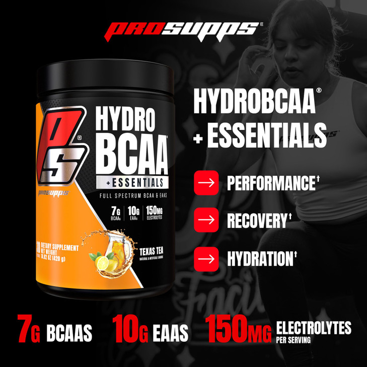 ProSupps HydroBCAA Essential Amino Acids Powder, Texas Tea
