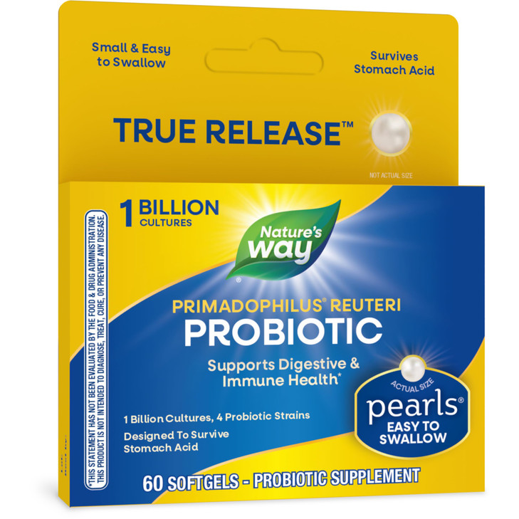 Nature's Way Primadophilus Reuteri Probiotic Pearls for Men and Women, Digestive