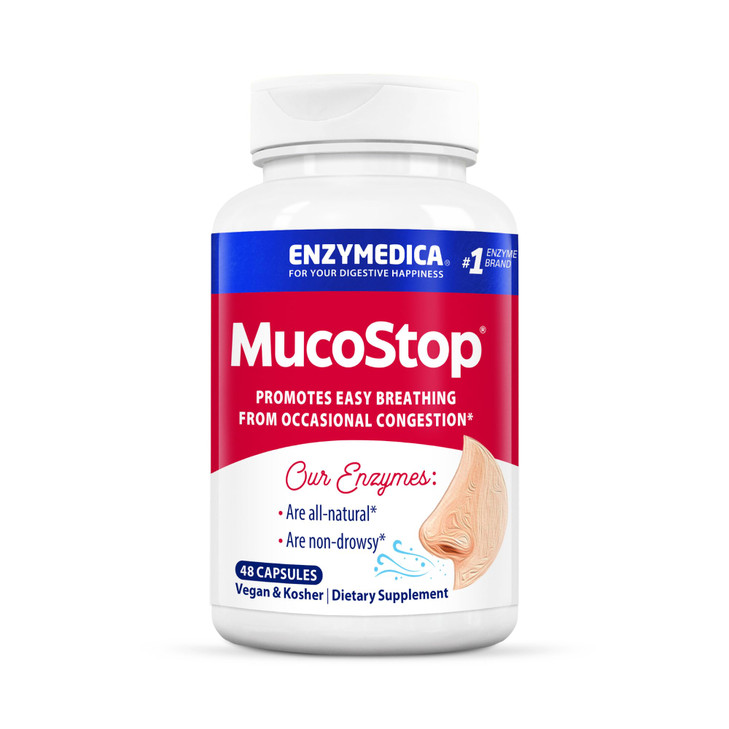 Enzymedica, MucoStop, Natural Enzyme Supplement, Relieves Seasonal or Occasional