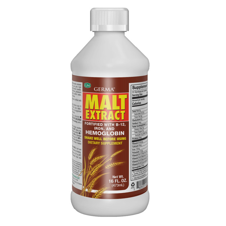 GERMA Extracto de Malta 16oz Malt Extract Fortified with B-12 and Iron 2pk