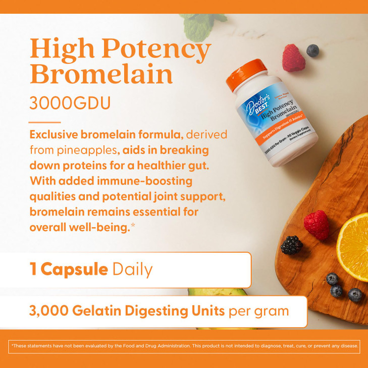 Doctor's Best 3000 GDU Bromelain Proteolytic Digestive Enzymes Supplements