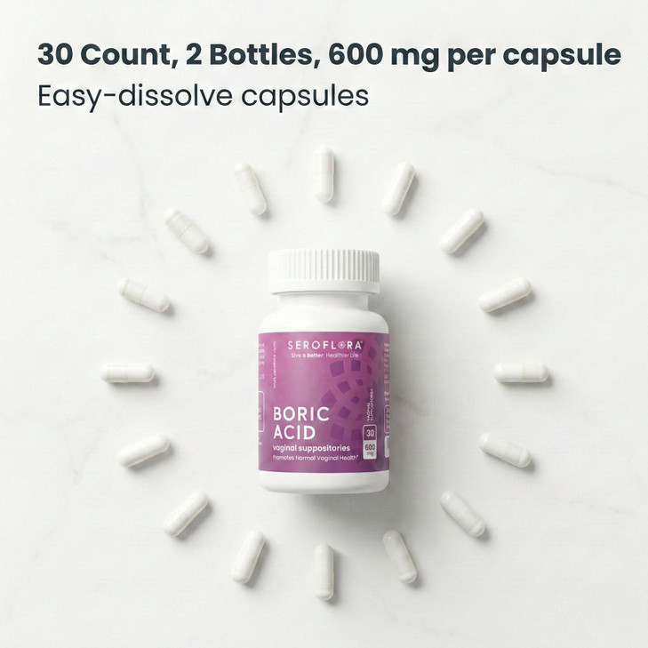 Seroflora Boric Acid Vaginal Suppositories 600mg