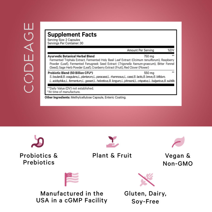 Codeage Womens Probiotics Supplement - 50 Billion CFUs