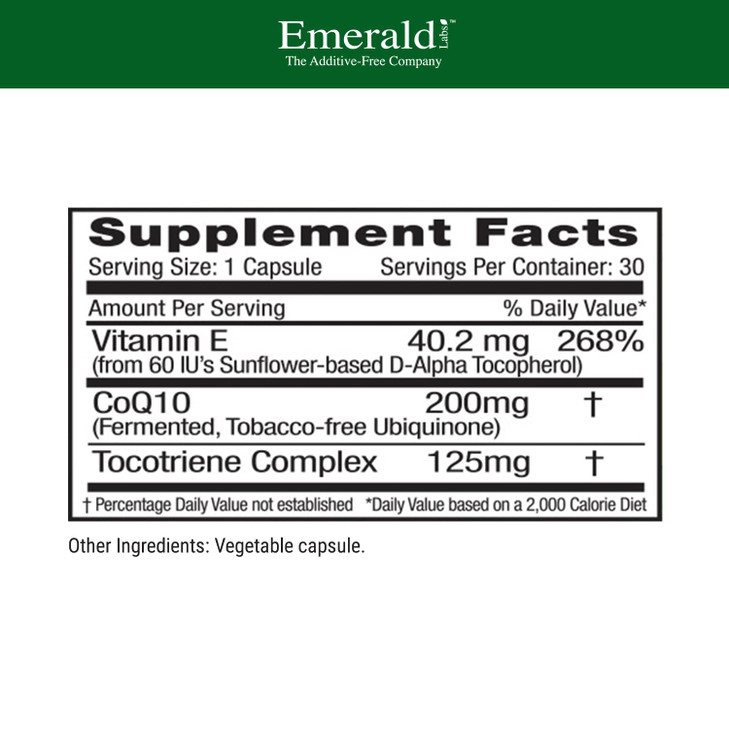 EMERALD LABS CoQ10 200mg - Premium Wellness Supplement with Natural Vitamin E