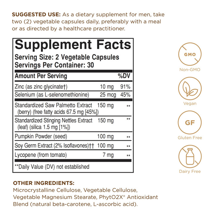 Solgar Prostate Support - 60 Vegetable Capsules