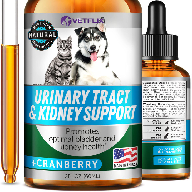 Cranberry UTI and Kidney Support for Dogs, Cats, Puppies and Kittens