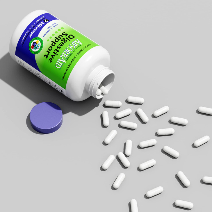 AbsorbAid Digestive Enzymes 240 vCaps, Proven to Increase Vital Nutrient
