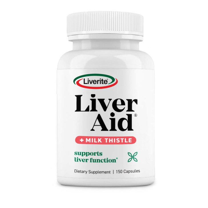 LIVERITE Liver Aid with Milk Thistle 150 Capsules, Supports Healthy Liver