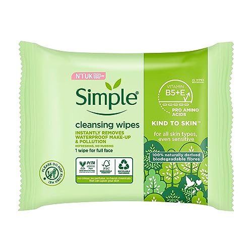 Simple Kind To Skin Cleansing Facial Wipes - 25 Wipes