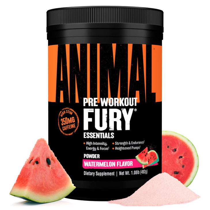 Animal Fury Pre Workout Powder Supplement for Energy and Focus 5g BCAA 350mg