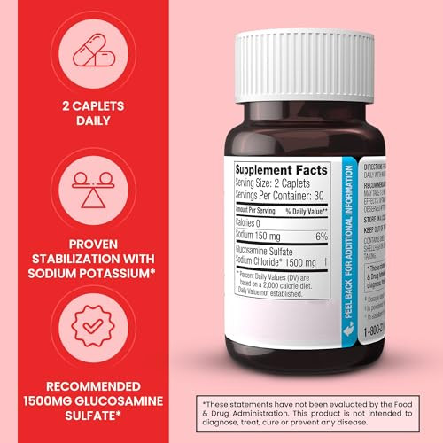 Dona Crystalline Glucosamine Sulfate, 750 Mg, Joint Supplement Pills for Knee