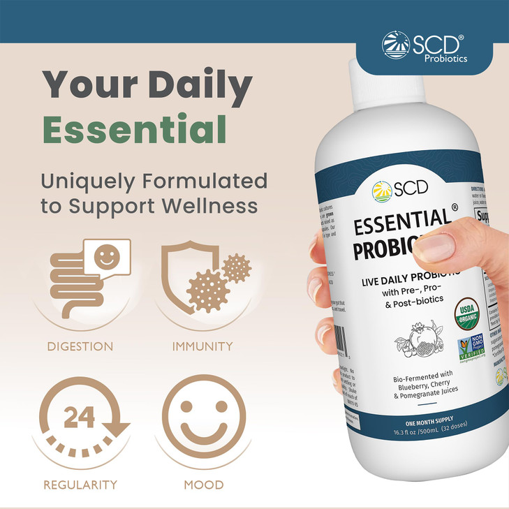 SCD Essential Probiotics for Women, Men, Kids and Toddlers, Live Probiotic