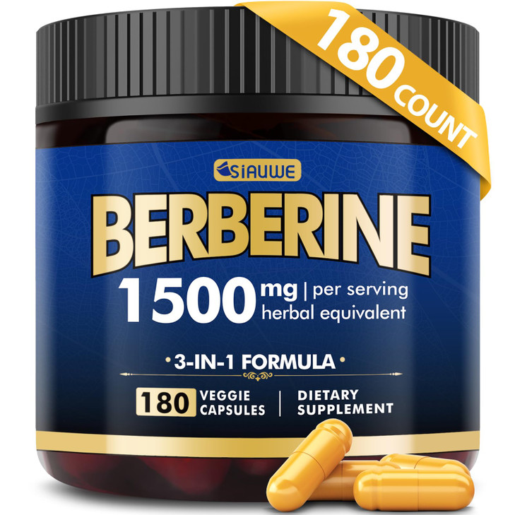 Berberine Supplement, High Strength Berberine 1500MG, 180 Caps