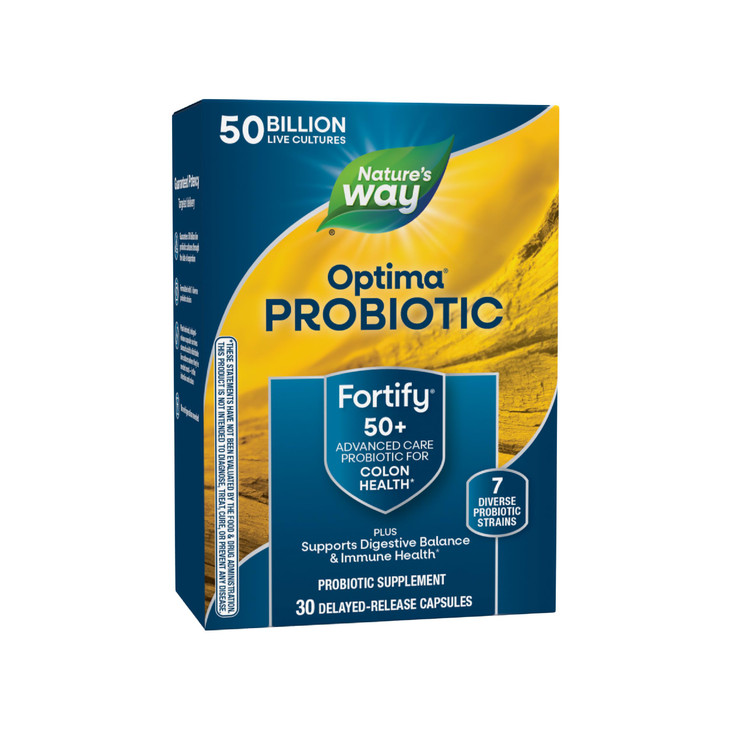 Nature's Way Fortify Optima Probiotic for Adults 50+, 50 Billion Live Cultures