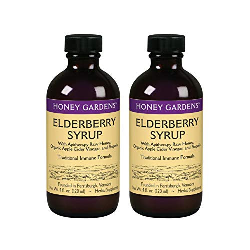 Honey Gardens Elderberry Syrup with Grade A Raw Honey, Propolis, Organic ACV &