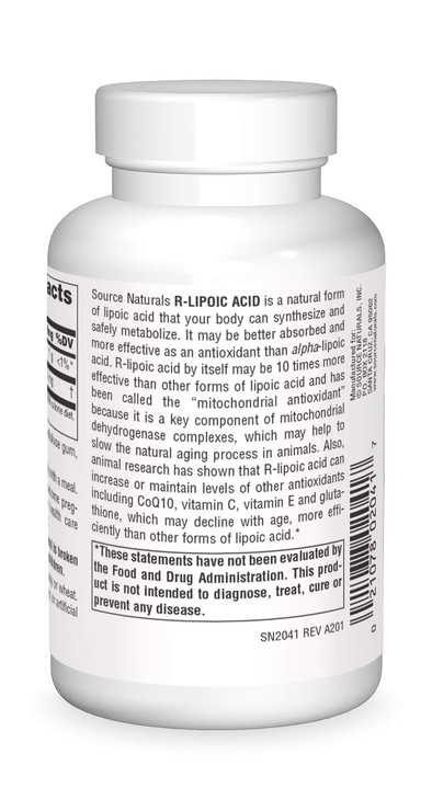Source Naturals R-Lipoic Acid 100mg, 120 Tablets