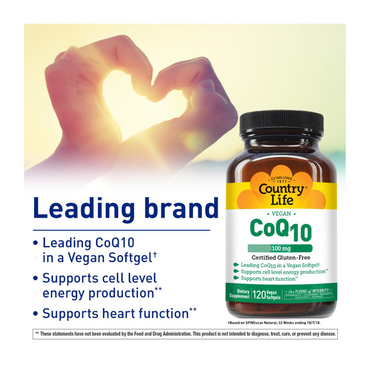 Country Life Simply CoQ10, Supports Heart Function, 100mg, 120 Softgels