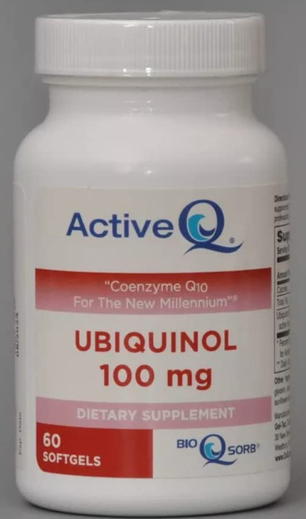 100mg ActiveQ (60 Softgels) uses Kaneka QH Ubiquinol the active antioxidant