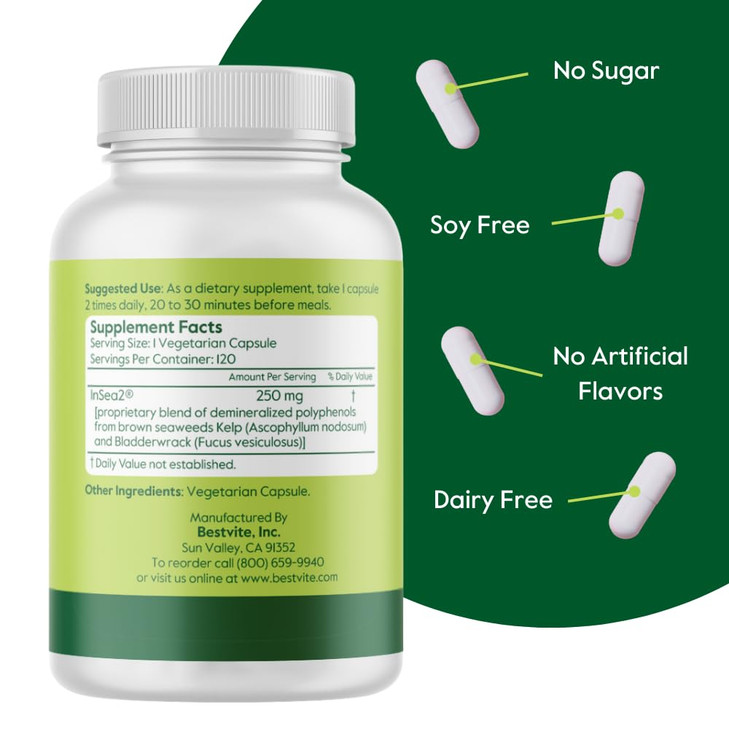BESTVITE InSea2 250mg (120 Vegetarian Capsules)