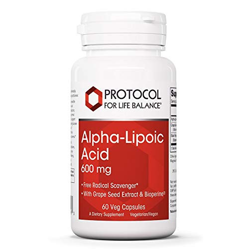 Protocol Alpha Lipoic Acid 600mg - Grape Seed Extract and Bioperine