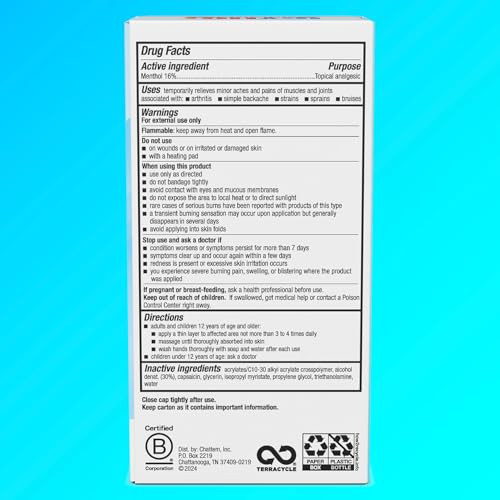 Icy Hot Original Pain Relief No-Mess Roll-On Applicator, Fast-Acting Pain Relief with Max Strength Menthol 16%, Contrast Therapy for Backaches, Joint