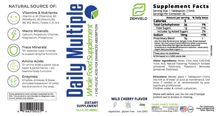 Mineralife Liquid Daily Multiple Supplement - Whole Food Nutrition