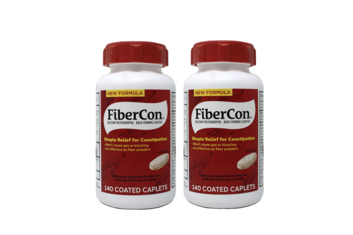 Fibercon Fiber 140 Caplets Each by Fibercon (Pack of 2)