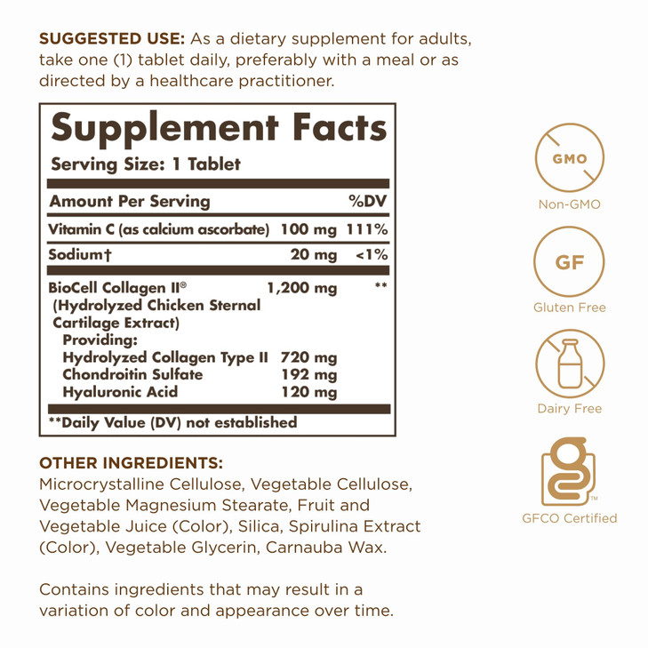 Solgar Collagen Hyaluronic Acid Complex - 30 Tablets, Pack of 2