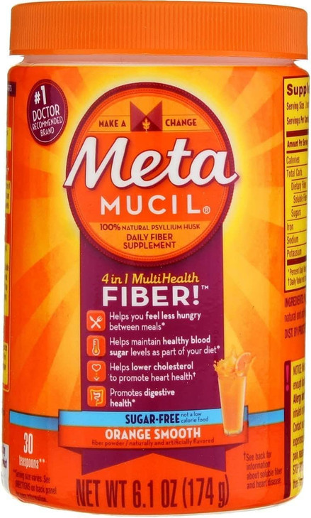 Metamucil Daily Fiber Supplement/Therapy for Regularity, Sugar Free, Orange