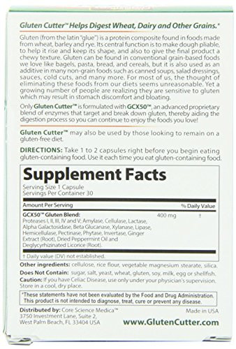 (Pack of 3) Healthy Digestives Gluten Cutter, Dietary Supplement, 30 Capsules