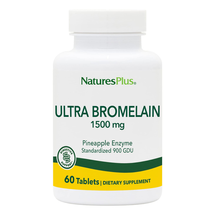 Natures Plus Ultra Bromelain - 60 Tablets - 1500 mg of Pineapple Bromelain