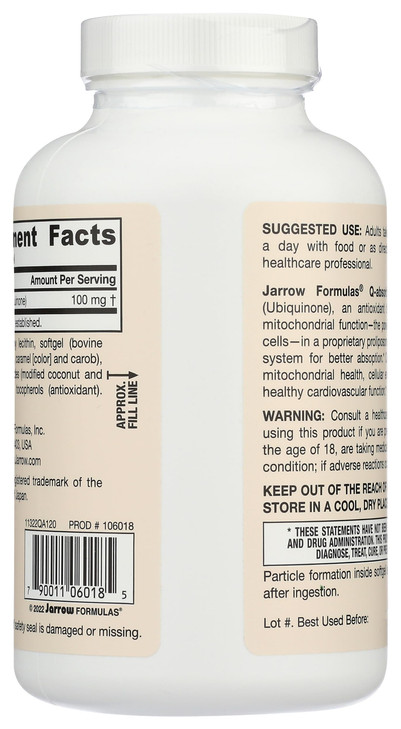 Jarrow Formulas Q-Absorb Coq10 100 Mg, 120 Ct
