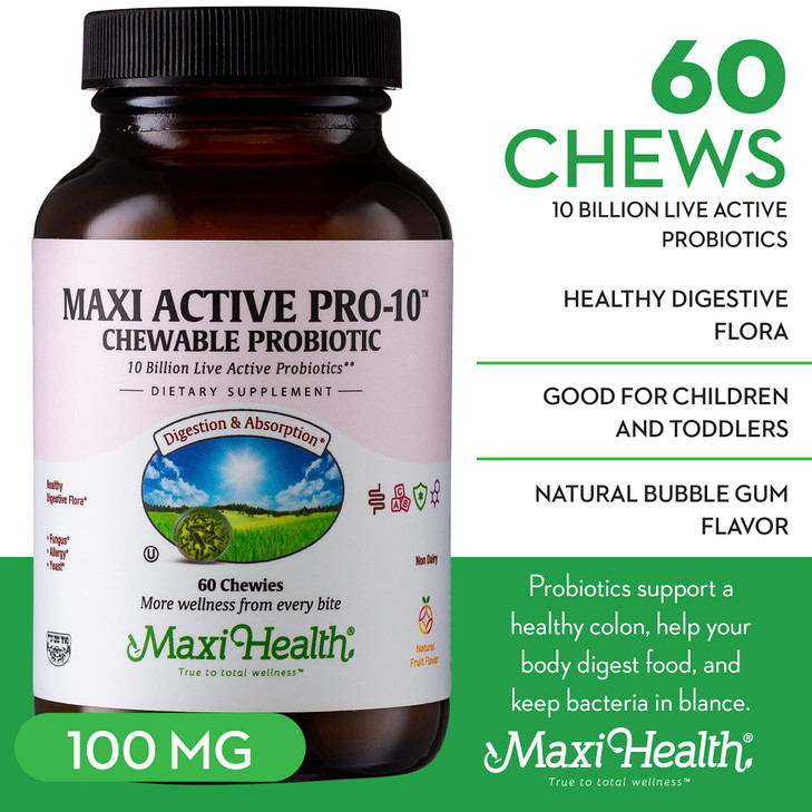 Maxi Health Active Pro-10 Kids Probiotic Chewables