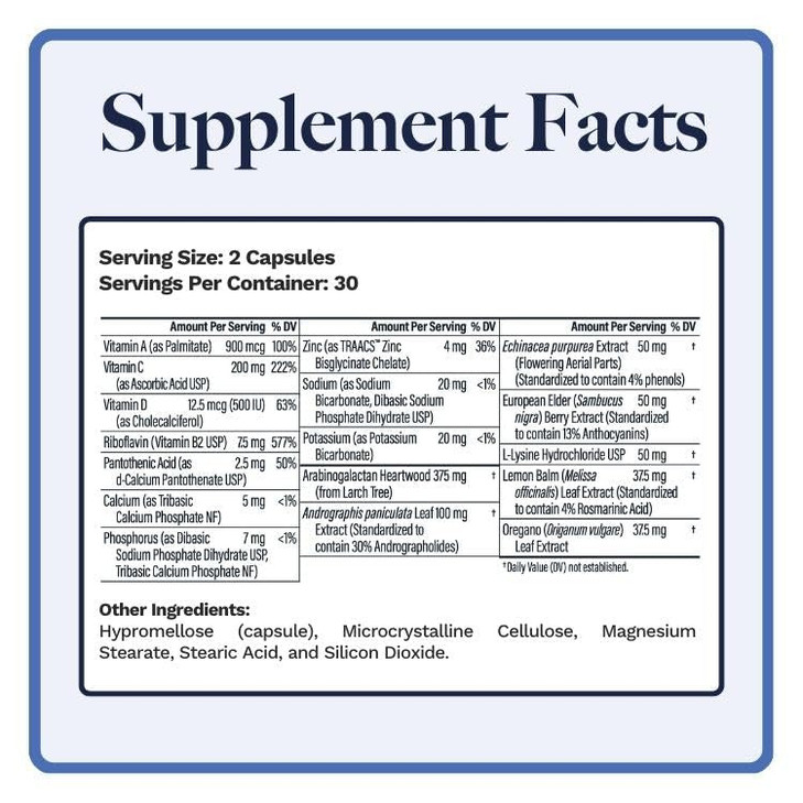 Utzy Naturals U-Mune - Immune Support w/Elderberry, Echinacea, Oregano