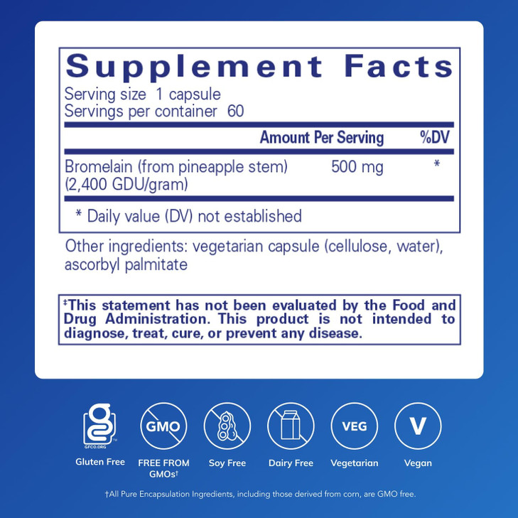 Pure Encapsulations Bromelain 2400 500 mg
