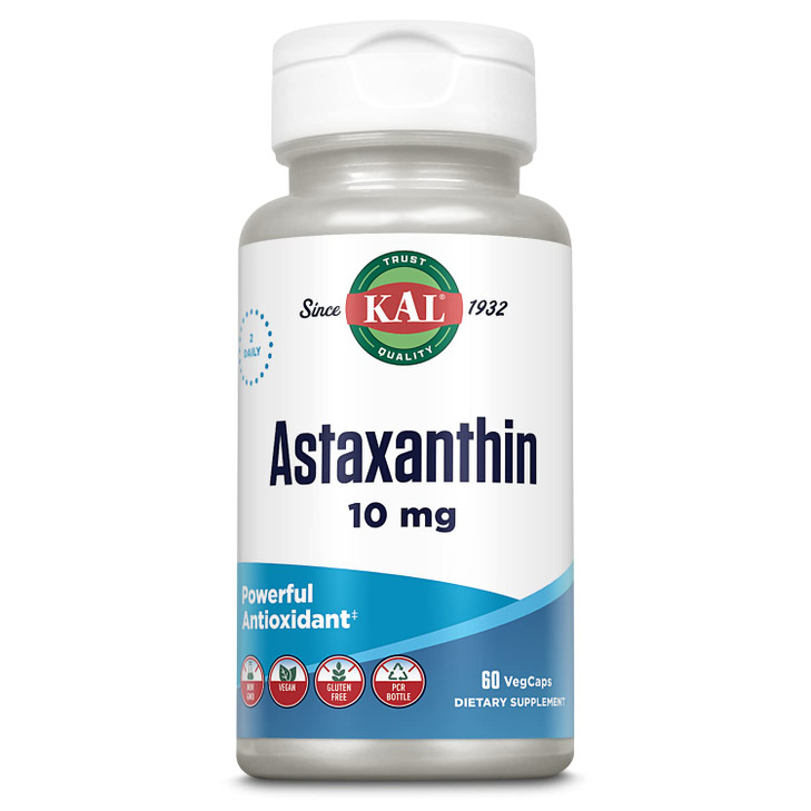 KAL Astaxanthin 10mg, Powerful Antioxidants Supplement, Eye Health and Brain