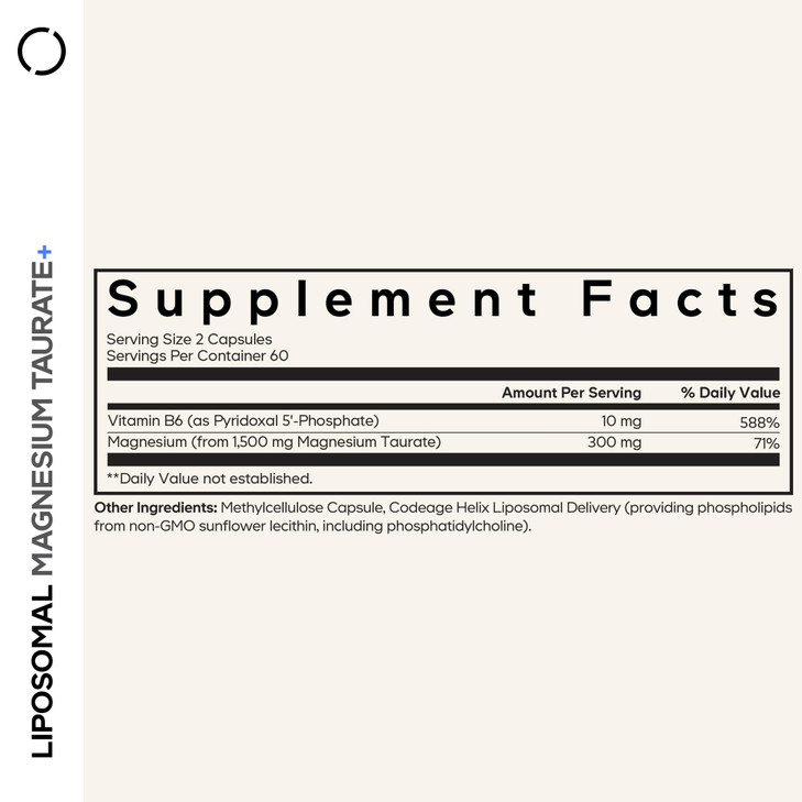 Codeage Liposomal Magnesium Taurate+ Supplement