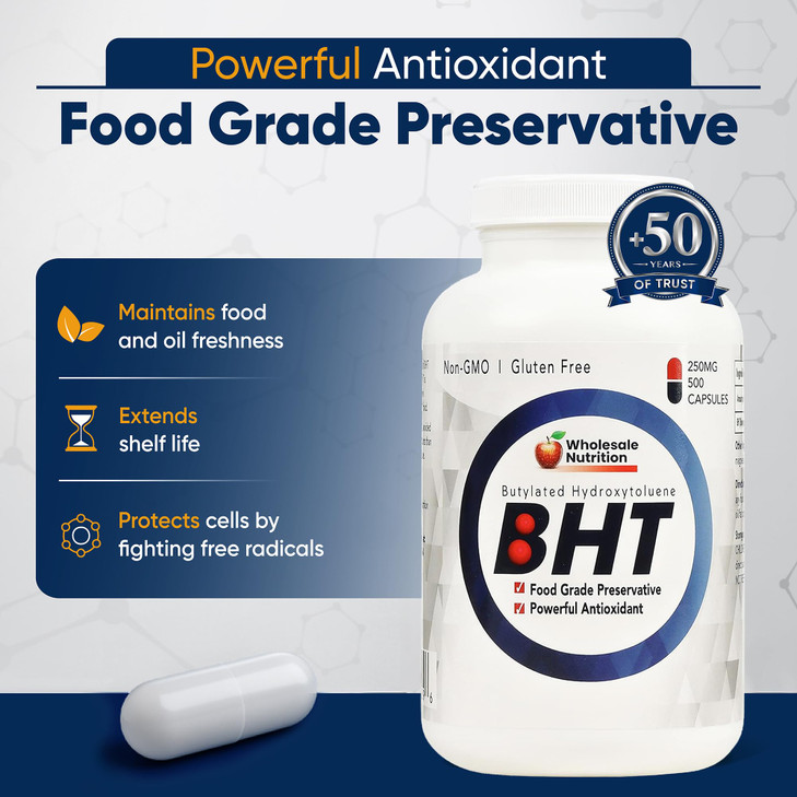 Wholesale Nutrition BHT - 250mg Potent Antioxidant