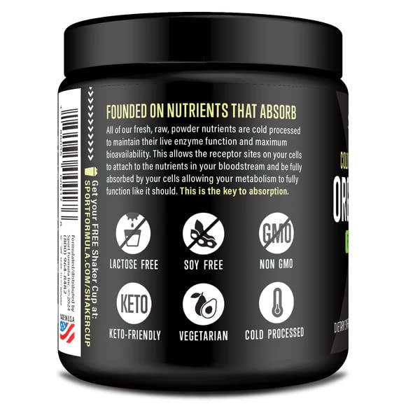 Sport Formula 99 Organic Greens Superfood Powder, Cold Pressed Vegan and Keto