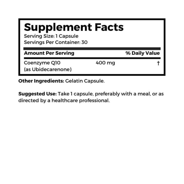 Dr. Clark Coenzyme Q10 (Coq-10) Supplement, 400mg, 30 Gelatin Capsules