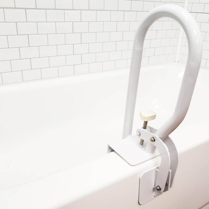 Carex White Bathtub Rail - Grab Bars for Bathroom, Bathtubs & Showers