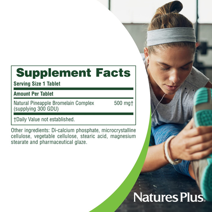 NaturesPlus Bromelain - 500 mg, 90 Vegetarian Tablets